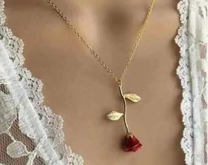 Moda gül kolye uzun zincir Charm basit kolye kadın takı sevgililer günü hediyesi - Product Image 1