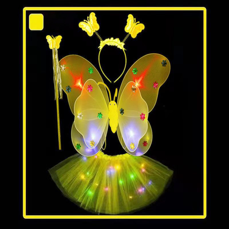 Set di ali doppie luminose di quattro-giallo
