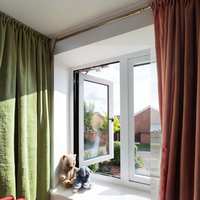 Fenêtre de Maison UPVC en Vinyle à Design Européen Blanche Double Vitrage Battante en PVC avec Option Automatique