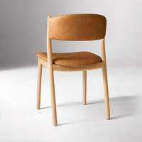 JP nordique chaise de salle à manger en bois massif matériau en cuir PU doux confortable atmosphère Simple mode Surround dos pratique
