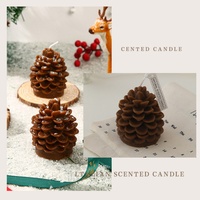 Bougie parfumée en cire de soja en forme de cône de pin de Noël, accessoires décoratifs pour la photographie, livraison directe disponible
