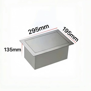Cubo de basura empotrado en encimera Red Star, 295x195x135mm, tapa abatible de acero inoxidable, caja de almacenamiento para cocina - Product Image 1