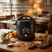 Cuisinière électrique multifonctionnelle 8-en-1 en acier inoxydable 6L avec écran LED numérique couleur et commande mécanique antiadhésive