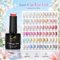 Collection de 66 Gels Ongles Effet Œil de Chat Couleurs Variées, Sans HEMA ni TPO, Magnétiques, Soak Off, UV LED, pour Manucure en Salon, OEM ODM