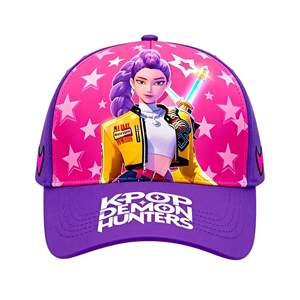 หมวกเบสบอลเด็กพิมพ์ลายการ์ตูนอนิเมะ K-Pop Demon Hunters Huntrix แบบกำหนดเอง หมวกเบสบอลลำลองสำหรับเล่นกีฬา - Product Image 5
