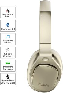 E9 Vàng Kinh Doanh Tai Nghe Không Dây Bt5.2 ANC Tiếng Ồn Hủy Bỏ Tai Nghe Over-Ear Tai Nghe Bluetooth Với Super Bass - Product Image 3