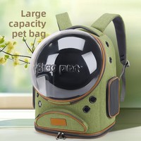 Mochila transportadora de mascotas tipo cápsula espacial de gran capacidad, transpirable, con ventana de burbuja, para gatos y perros, para viajes al aire libre.