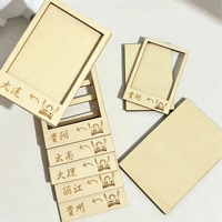 Perlengkapan Bahan Magnet Kulkas Kayu DIY Bentuk Stempel Kota, Suvenir Perjalanan, Kerajinan Budaya, Aksesoris untuk Dekorasi Buatan Tangan