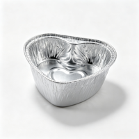 Barquettes jetables en aluminium en forme de cœur argentées pour œufs, résistantes aux hautes températures, pour cuisson au four