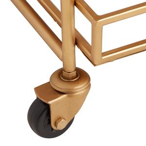 Carrito de barra rodante dorado de 3 niveles de Metal y vidrio MOQ 25 uds, carrito de servicio, carrito con ruedas, mesa de centro, muebles de sala de estar de Metal - Product Image 5