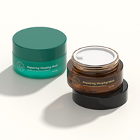 Nouveau pot en verre cosmétique de luxe rond de 100 g pour masque de nuit pour la peau, noir