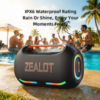 Haut-parleur portable d'extérieur étanche Zealot ZE41 250W original, dernière version, avec batterie 48000mAh, lumières LED RGB et connexion sans fil