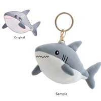 Fabrication sur mesure de mini porte-clés en peluche en forme de requins marins, jouets en peluche personnalisés, porte-clés anime, porte-clés en peluche personnalisés