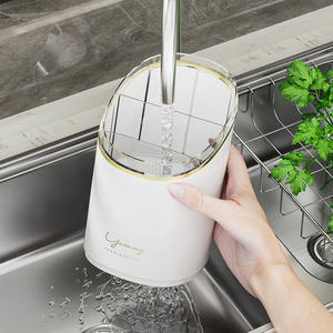 Escurridor Redondo Yueming para Cocina, Porta Palillos con Borde Dorado, Contenedor Multiusos para Cubiertos - Product Image 2