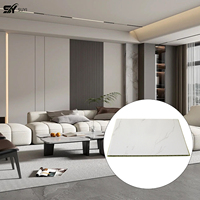 Panneau mural WPC moderne imperméable à installation rapide, sans formaldéhyde, plat et décoratif pour chambre, salon, maison, hôtel