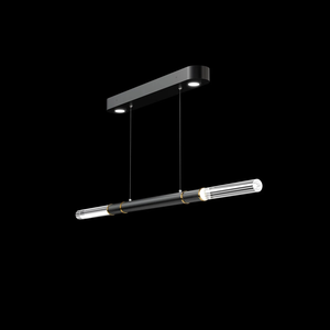 Lámpara Colgante de Lujo de Alta Gama para Sala de Estar o Salón de Banquetes, Diseño Artístico Antonia, 62 Pulgadas de Ancho, Lámpara Colgante Lineal Negra - Product Image 6