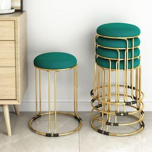 Light Luxury Home <b>Small</b> Bench Net Red Simple Round Stool Living Room <b>Small</b> Nordic Table Stool Creativity Home Furniture Modern - Product Image 2
