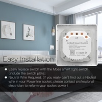 Interrupteur mural intelligent WiFi, interrupteur pour rideaux et panneau de prise murale avec commande à distance par application, commande vocale et minuterie, 10A 240V