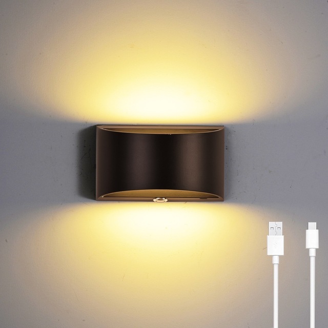 Led Rechargeable Interior Bedside Decoration Lighting Bracket Wall Lamp Aluminum Indoor Wall Lights for Home