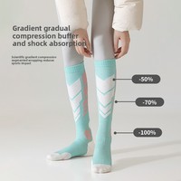 Chaussettes de ski en laine pour femmes épaissies chaudes à séchage rapide longues chaussettes de compression de sport anti-dérapant pour la randonnée en plein air équipage de course