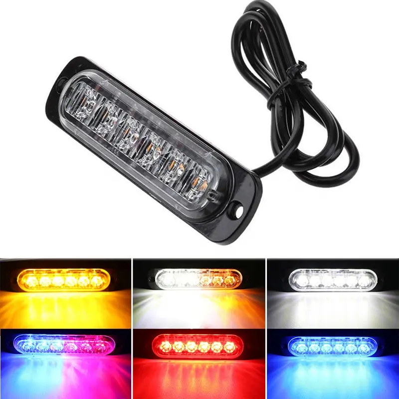 12 V -24 V 6 LED otomobil araç otomobil motosiklet Strobe uyarı lambası LED yan işaretleyici kamyon ışıkları araç aydınlatma sistemi,