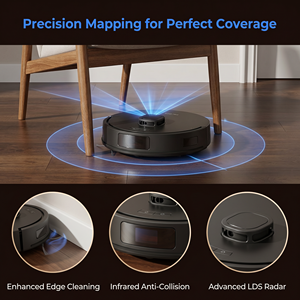 PT20-C800 Robot Vacuum Cleaner 18000Pa Suction LDS Laser Navigation Auto Dust Collection Anti-Collision Sweep <b>Mop</b> Pet - Product Image 3
