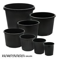 Grand pot de plante en plastique de 5 à 25 gallons, conteneur de pépinière robuste avec trous de drainage, seau de plantation en plastique durable