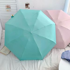 Mini Portable 5-Fold <b>Pocket</b> Capsule Umbrella Alloy Ribs Custom Logo Manual <b>Plastic</b> Handle Dual-use Sun Rain Black Coating UV - Product Image 3
