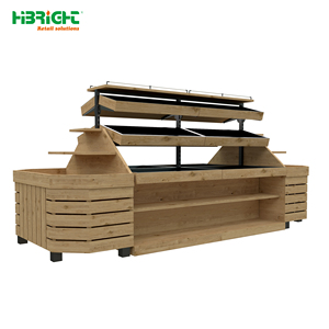 Exhibidor de Frutas y Verduras de Madera Highbright, Nuevo, para Supermercados y Tiendas de Comestibles - Product Image 1
