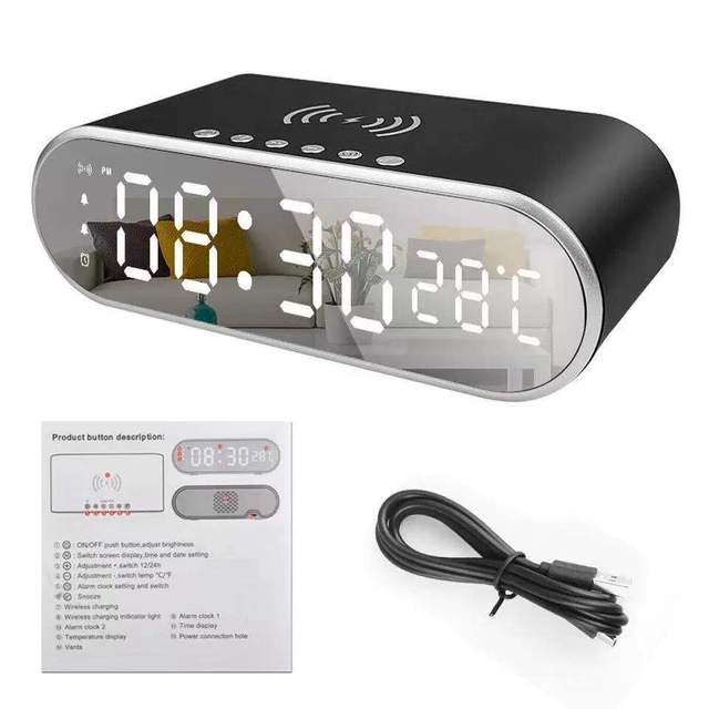 Smart Clock with Wireless Charger for Samsung Galaxy Huawei Xiaomi Phone Mobile Phone Fast Charging