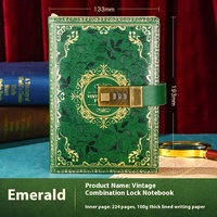 Logo Kustom Buku Agenda/Planner Kulit A3 Berkualitas Tinggi dengan Kotak Hadiah, Kunci, dan Kata Sandi, Cocok untuk Perjalanan dan Kenang-kenangan