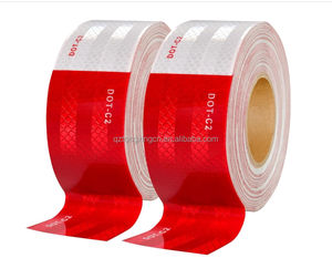 Alta visibilità ad alta intensità nastro riflettente di sicurezza DOT--C2 bianco e rosso di sicurezza ad alta visibilità per camion e nastro di sicurezza stradale - Product Image 1