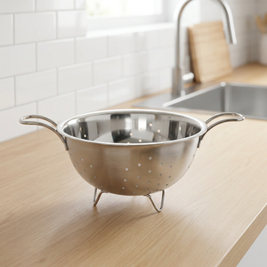 Stainless Steel Colander With Dual Handles And <b>Stand</b> Durable Kitchen Strainer For <b>Vegetables</b> And Pasta - Product Image 3