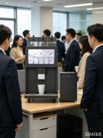 Machine à café expresso et à thé entièrement automatique Le Vending avec écran tactile de 14 pouces pour bureau, capacité de 150 tasses par jour