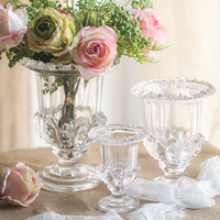 Vase en verre transparent épais de style nordique moderne pour mariage et fête, décoration de table durable et écologique
