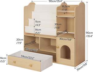 Ensemble organisateur d'étagère et de rangement de jouets pour enfants, rangement pour livres d'enfants, <span class=keywords><strong>présentoir</strong></span> de bibliothèque, étagère pour enfants - Product Image 2