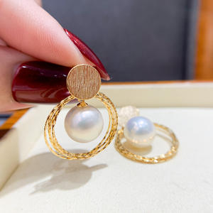 S925 <b>Silver</b> DIY <b>Pearl</b> Accessories Gorgeous Empty Tray for Earnail <b>Earrings</b> with 9-12mm Round Beads 22041 Jewelry Accessory - Product Image 1