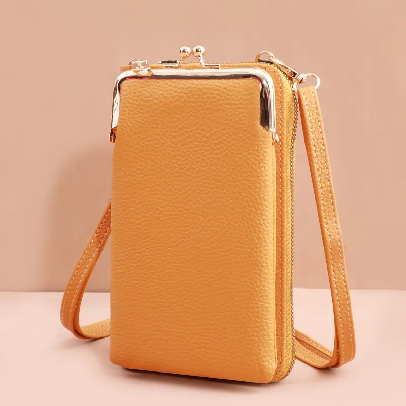 Large Capacity Portable Coin Purse Card Pouch Women Cross Body Phone Bag Pu Leather Shoulder Card Holder Wallet Messenger Bag