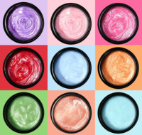 Gel de construction acrylique pailleté sans chaleur, crème gelée rose, ne coule pas lorsqu'on le retourne, sans HEMA ni TPO, UV LED, vente en gros OEM