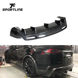 Lèvre de pare-chocs arrière en fibre de carbone pour <span class=keywords><strong>Tesla</strong></span> Model <span class=keywords><strong>X</strong></span> 75D <span class=keywords><strong>90D</strong></span> P90D 100D P100D 16-18 - Product Image 1