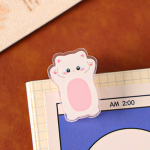 Clip Souvenir Multifonctionnel Transparent en Acrylique à Double Face pour Notes, Motif Chat Mignon, Clip PP pour Carnet de Notes, Vente en Gros - Product Image 4