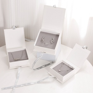 Custom Eco <b>Black</b> Green Square Shape Paper Cardboard <b>Gift</b> Packaging Jewelry <b>Box</b> with Ribbon - Product Image 2