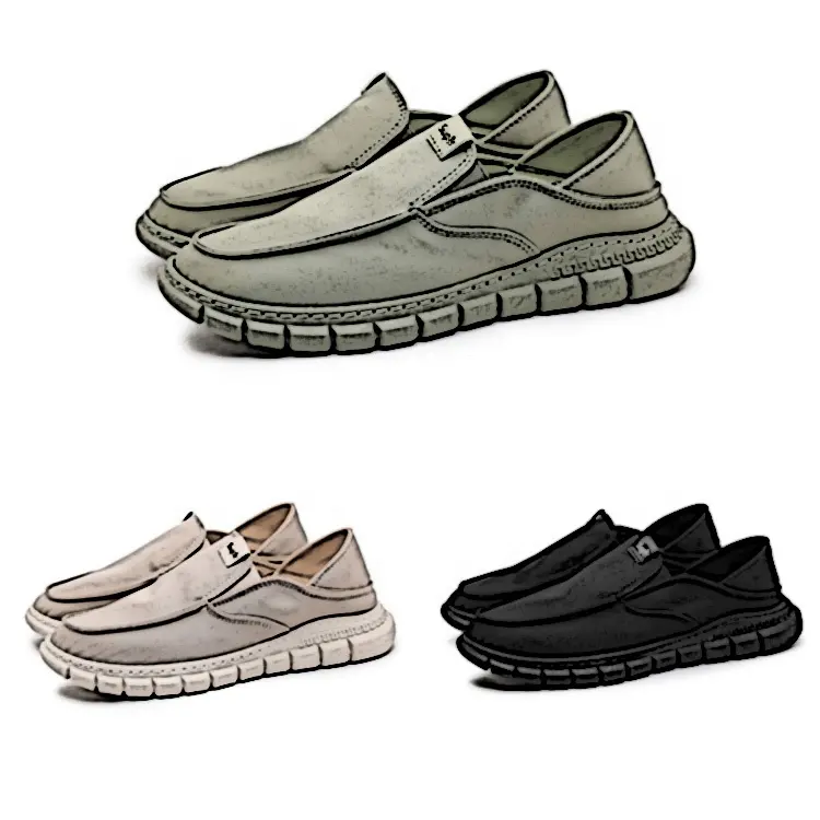 100% real wholesale soft canvas Men's walking style shoes