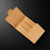 Boîte à enveloppes plates en papier kraft réutilisable et écologique personnalisée avec finition mate UV sélective, logo bronzé, petite boîte cadeau avec embase