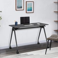 Table de conférence moderne convertible et pliable avec roulettes mobiles et structure en acier - pour usage au bureau et en atelier