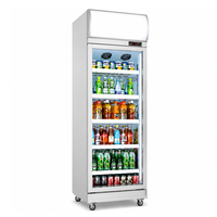 Jinfugui Porte en verre commerciale Double température Affichage des boissons Refroidisseur 450L vertical Boisson Réfrigérateur