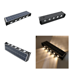 Applique murale solaire à led personnalisable ABS OEM IP54 Warmwhite 3000K applique murale solaire 10W applique murale de sécurité extérieure avec solaire - Product Image 2
