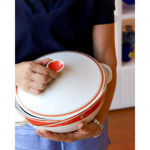 Set di Stoviglie di Lusso Richard Ginori Nuvola, 12 Pezzi, Motivo Iris Dorato in Rilievo, Kit Tazze in Melamina 0g per Hotel - Product Image 3