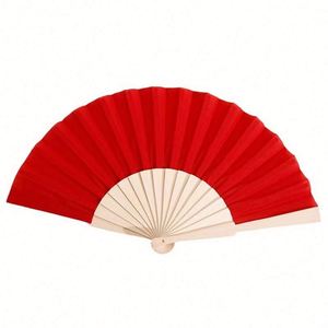 Wholesale Custom Print 23Cm Portable Foldable Hand Wooden Fabric <b>Handheld</b> <b>Fans</b> for Advertising Promotion Gift - Product Image 2
