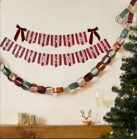 DAMAI Frohe Weihnachten Banner Papiergirlande mit Schleifen Weihnachts-Dekoration für Fenster Kamin Hängedekoration Weihnachtsparty-Zubehör